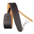 thumbnail image 4 of Leather Guitar Strap Acoustic Electric Guitar Bass Black Synthetic Wide Padded, 4 of 7