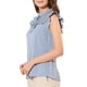 thumbnail image 4 of INSPIRAR CHIC Blusa sin mangas con cuello de volantes y lazo en la espalda, mariposa, S Azul Humo, 4 of 6