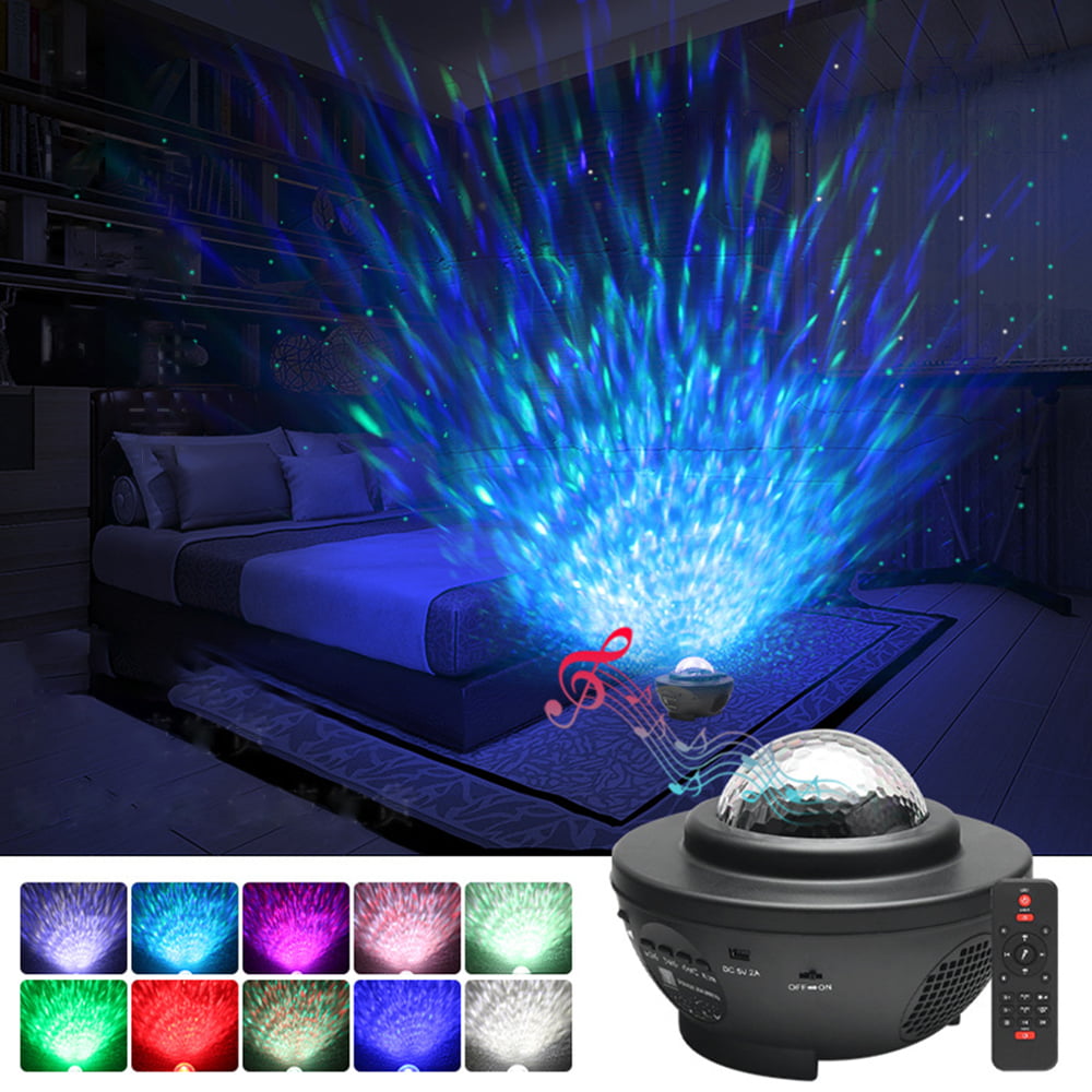 Star Projector Night Light Projector, with Bluetooth Music Speaker for