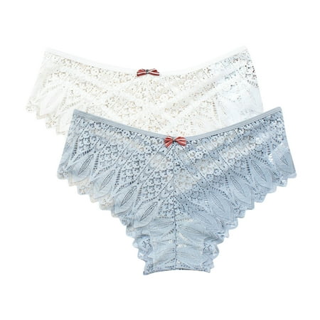Kmdttou Underwear Women Pack Sexy Lace High Cut Panties Comfort Bikini Panty Stretch Underpants Breathable Ladies Briefs (Available in Plus Size) Blue-M