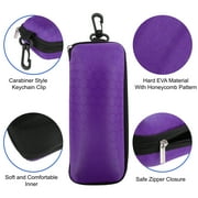 TSV Sunglasses Case, Portable Zipper Glasses Box, Hard EVA Eyeglass Protector with Hook, 5 Colors