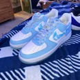 thumbnail image 3 of Ni&ke Air Force 1 '07 'Nail Art-Celestine Blue' WMNS 11.5/Mens 10 DX2937-100, 3 of 6