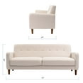 thumbnail image 3 of Mellow Adair Mid-Century Modern Sofa with Armrest Pockets, Tufted Linen Fabric, Ivory Fabric, 3 of 10