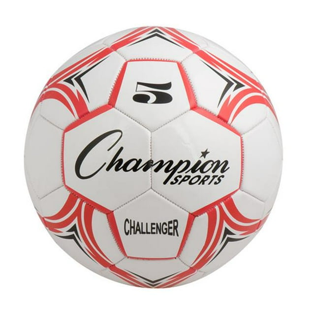 Champion Sports CH5RD Ballon de Soccer Challenger Series, Rouge & Blanc - Taille 5