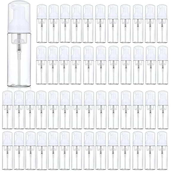 35 pcs 2oz Foam Soap Dispensers Mini Cleaning Plastic Refillable Travel Bottles with Pump for Hand Sanitizer Lash Shampoo Castile Liquid
