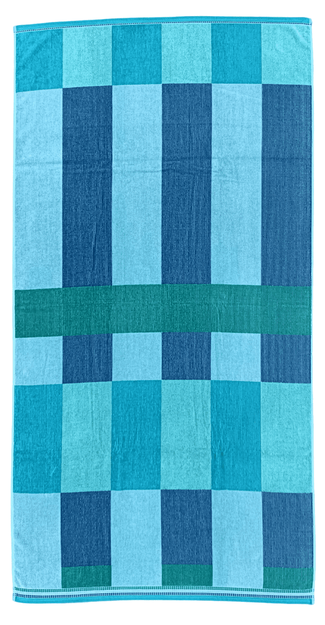 Better Homes & Gardens Coastal Macro Striped Blue & Green Cotton-Blend Beach Towel