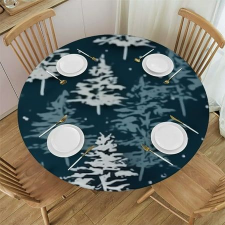 

Autua Christmas Tree Snowflakes Annabel Kidston Round Tablecloth 100% Polyester Stain-Resistant for Indoor & Outdoor Dining Weddings Parties 42 -46