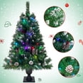 thumbnail image 5 of 4 Pieces Christmas Tree Decor Set, Pre-lit Artificial Christmas Home Decor with Lights and Pine Cone, Christmas Decor with 2 Christmas Tree, Christmas Garland and Pine Wreath, S9963, 5 of 9