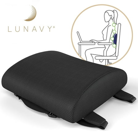Ergonomic Memory Foam Backrest Cushion - Lumbar Support for Lower Back Pain Relief - Ideal Portable Orthopedic Seat Pillow for Car and Computer/Office Desk