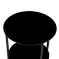 thumbnail image 7 of 2-piece Set Glass End Table, Modern Round Small Coffee Table, Sofa Side Table, Telephone Table, Plant Stand, for Bedroom Living Room Office, Sturdy and Durable, Easy to Clean, Black, 7 of 7