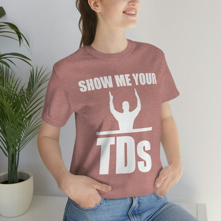 PositivePartyShop Show Me Your TDS Shirt, Funny Football Shirt, Women's, Size: 3XL, Purple