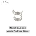 thumbnail image 3 of Uxcell Spring Hose Clamp, 65Mn Steel 12mm Low Pressure Air Clip Clamps Fuel Lines Vacuum Hoses, Nickel Plated, 10 Pack, 3 of 6