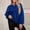 Blue #018, variant on Women's Oversized Henley Sweatshirt Long Sleeve Half Button Pullover Tops Casual Raw Edge Loose Tunic Shirts Pink S