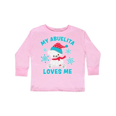 

Inktastic Polar Bear My Abuelita Loves Me in Santa Hat with Snowflakes Gift Toddler Boy or Toddler Girl Long Sleeve T-Shirt