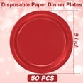 thumbnail image 2 of 50 PCS Paper Plates, Red Heavy Duty Party Plates, Round 9 Inches Disposable Paper Dinner Plates, Everyday Use Plates Set for Daily Meals Wedding Christmas Picnic Supplies, 2 of 4