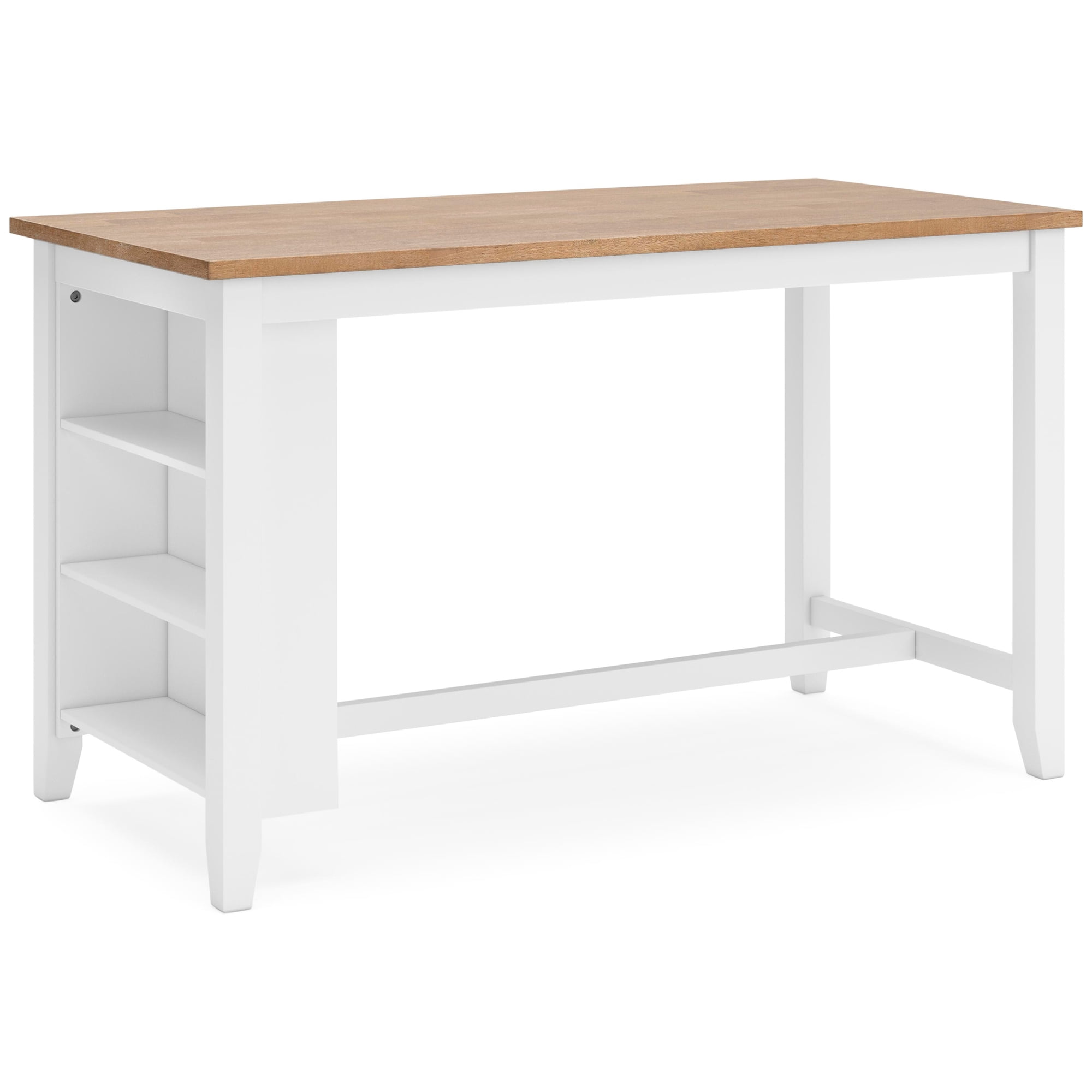Signature Design by Ashley Gesthaven Counter Height Dining Table with Butcher Block Top, White