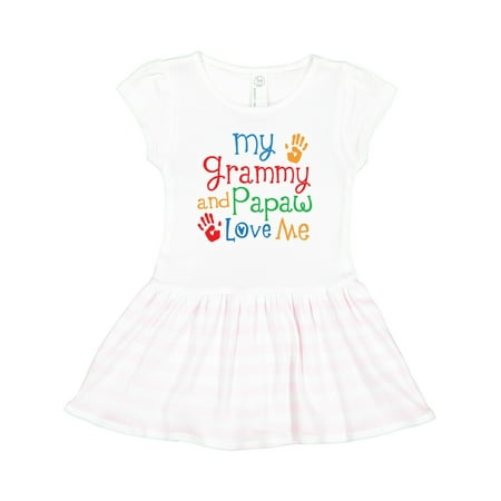 

Inktastic Grammy and Papaw Love Me Grandchild Gift Toddler Girl Dress