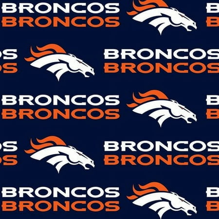 NFL Denver Broncos 58" 100% Cotton Sports Logo Craft Fabric By the Yard, Multi-color
