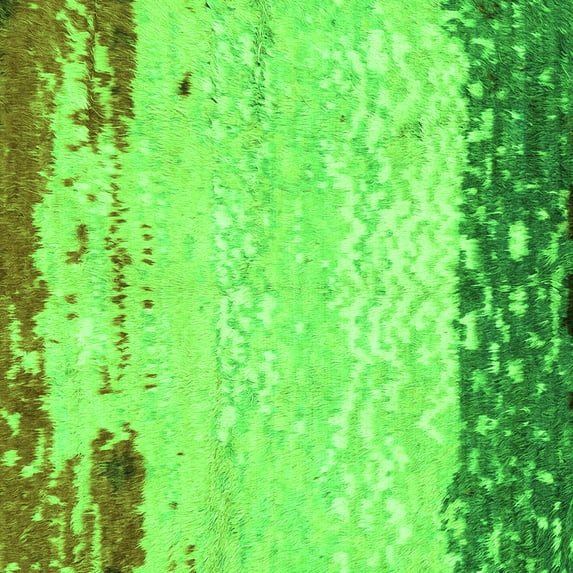 Ahgly Company Indoor Square Abstract Green Modern Area Rugs, 3' Square