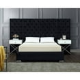 Grande Navy Velvet King BedColorNavy Velvet,StyleContemporary