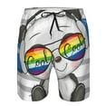 thumbnail image 4 of Disketp Men'S Swim Trunks Hawaiian Breathable Surf Beach Swimsuits Mesh Lining Beach Shorts With Pockets-Panda With Sun Glasses, 4 of 9