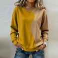 thumbnail image 6 of FNFYFH Womens Color Block Swetshirt Crewneck Long Sleeve Loose Fit Tops Oversized Sweatshirts, 6 of 6