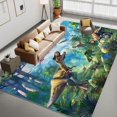 thumbnail image 4 of Area Rug 4x6 ft Living Room Non-Slip Rug, Dinosaur Forest Green 3D Print Floor Carpet, Soft Large Area Rugs for Bedroom Dining Room Kitchen, Washable Low-Pile Rug, 4 of 8