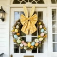 thumbnail image 5 of Cadancy Easter Decorations Bunny Ear Bows Plaid Front Door Hanging Ornaments Spring Home Decor Indoor Outdoor Wall Fireplace Mantel Easter Decoration(16x8 Inch), 5 of 6