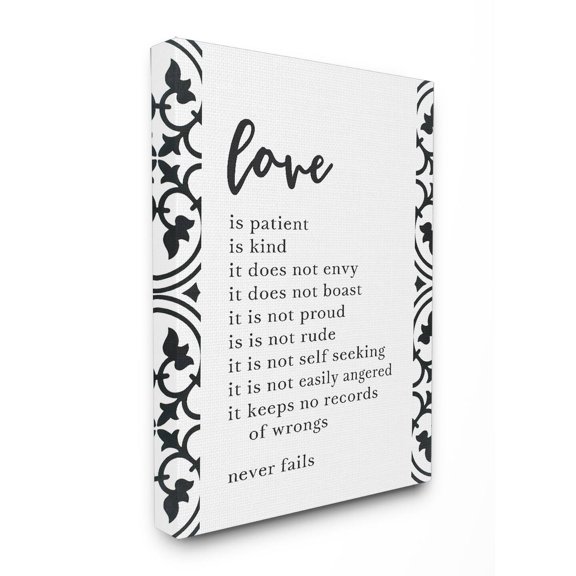 Stupell Love Is Patient Love Is Kind Stretched Canvas Wall Art 24 x 30