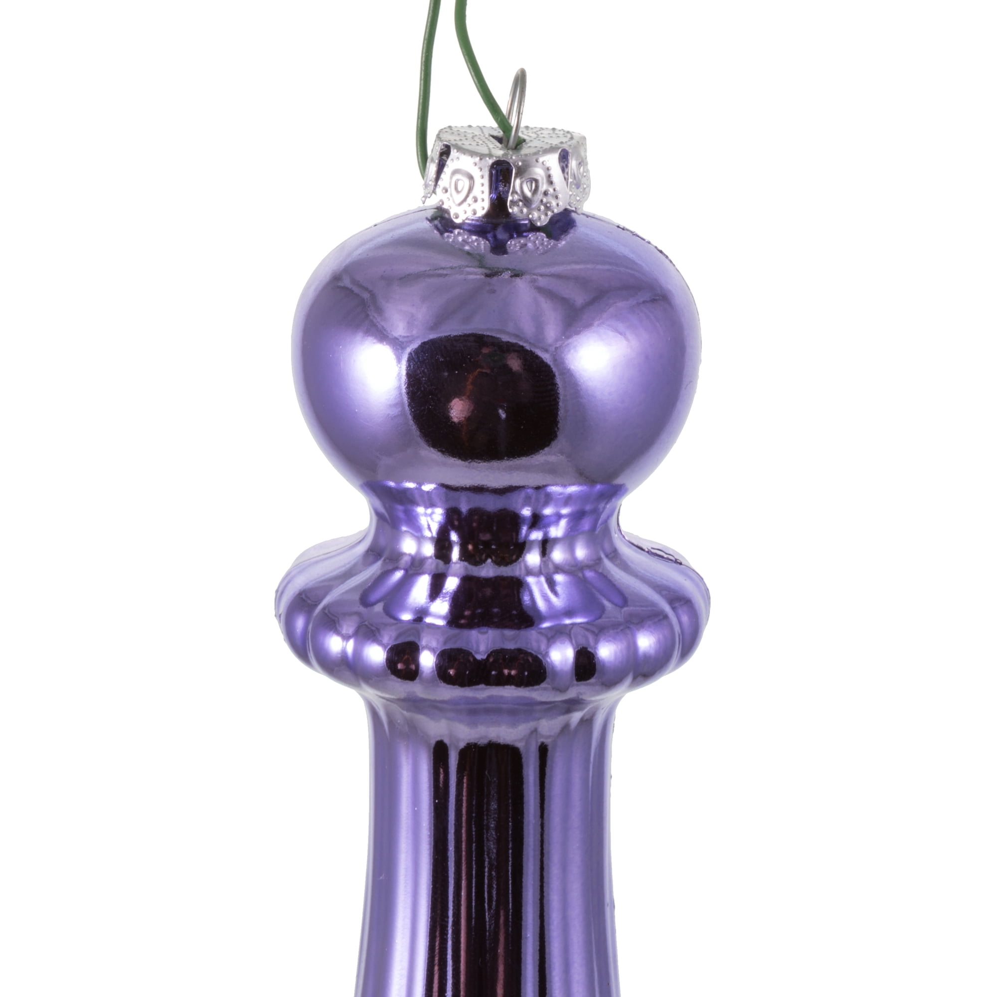 Vickerman 14" Lavender Shiny Finial Drop Christmas Ornament UV Treated with Drilled and Wired Cap, 2 per bag