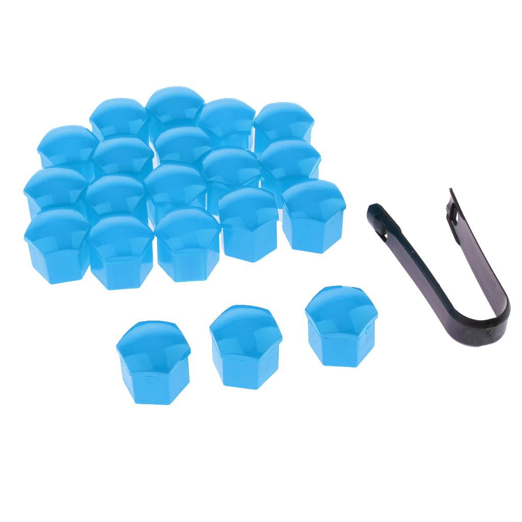 20x Car Wheel Nuts Covers 19mm Caps Hub Screw Protector Caps Cover Blue