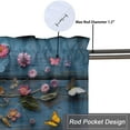thumbnail image 5 of Flower Butterflies Thermal Insulated Window Curtain Valance Rustic Wooden Barn Western Country Privacy Decorative Rod Pocket Short Window Valance Curtains 54 by 18 in, 1 Panel, 5 of 6