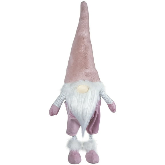 Northlight Bouncy Gnome Standing Christmas Figure Decoration - 20" - White and Pink