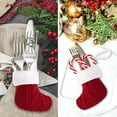 thumbnail image 2 of 6PCS Christmas Mini Stockings Knitted Xmas Classic Stocking Small Christmas Fireplace Stockings Holiday Hanging Decorations Stockings for Holiday Party Favor, 2 of 7