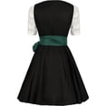 thumbnail image 3 of Women's Oktoberfest Dirndl Dress 3 Piece Bavarian Costume Floral Embroidery Lace Blouse Corset Skirt Set for Halloween Carnival, 3 of 5