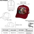 thumbnail image 3 of U.S. 250th Anniversary Celebration Hat - Adjustable Bald Eagle Print Patriotic Baseball Cap for Men Women - Red Plus Size, 3 of 6