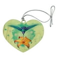 thumbnail image 1 of Hummingbird and Tiger Lily Flower Heart Love Wood Christmas Tree Holiday Ornament, 1 of 4