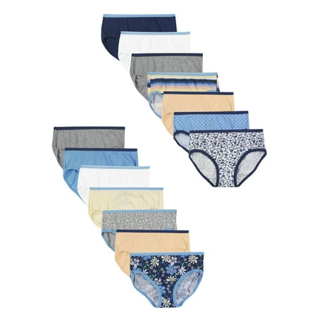 Hanes Girls Underwear, 14 Pack Tagless Super Soft Cotton Brief Panties Sizes 4 - 16