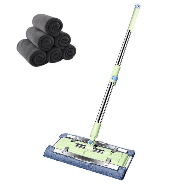 Cloth Flat Mop With 360° Rotating Mop Head & Retractable Aluminum Alloy Rod