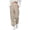 Beige, variant on Joggers for Women Elastic High Waist Drawstring Relaxed Fit Leopard Print Sweatpants Trousers with Pockets