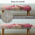thumbnail image 4 of Jiueut Cardinal Cherry Blossom Print Dining Bench Cover, Washable Bench Seat Protector Cover with Elastic Band Breathable Rectangle Seat Cushion Long Chair Cover for Home Hotel, 4 of 7