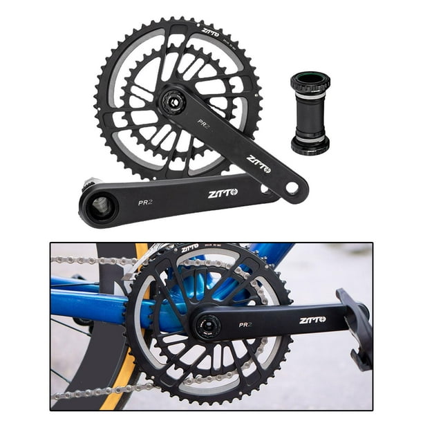Platos y bielas de doble disco para bicicleta, manivela de 170mm, plato y  bielas de 36-52 dientes, juego de brazos de manivela para bicicletas de mont