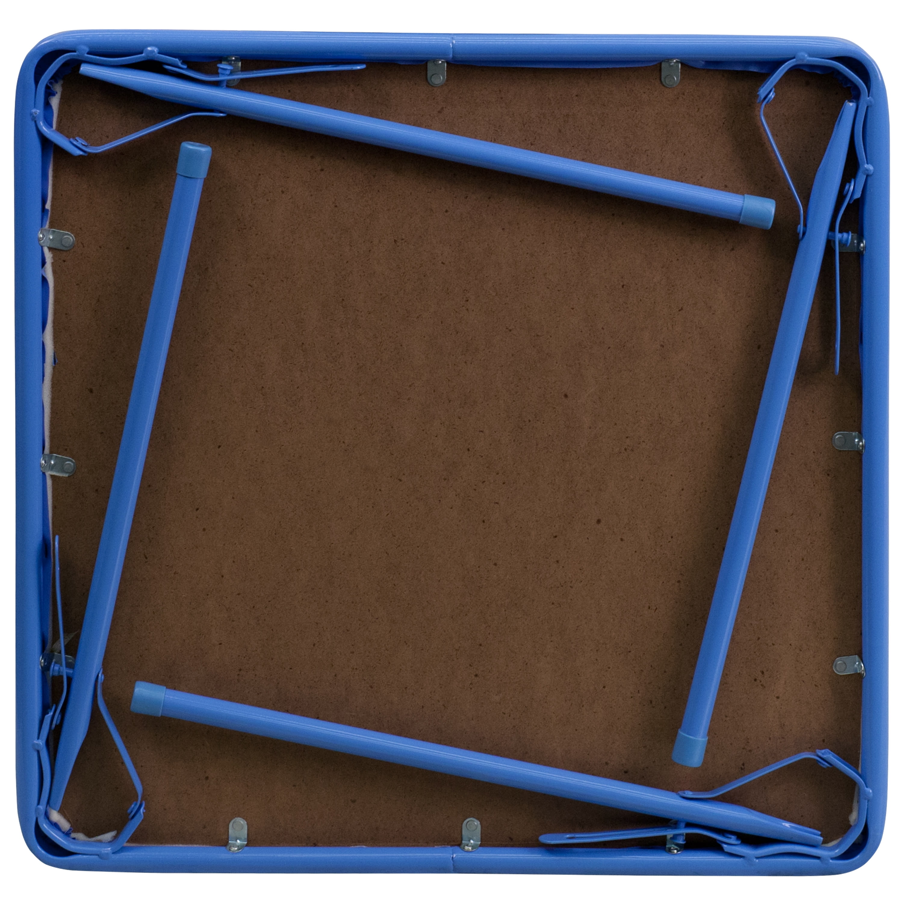 Emma + Oliver Folding Square Kids Classroom Activity Table with Vinyl Padded Top, Blue