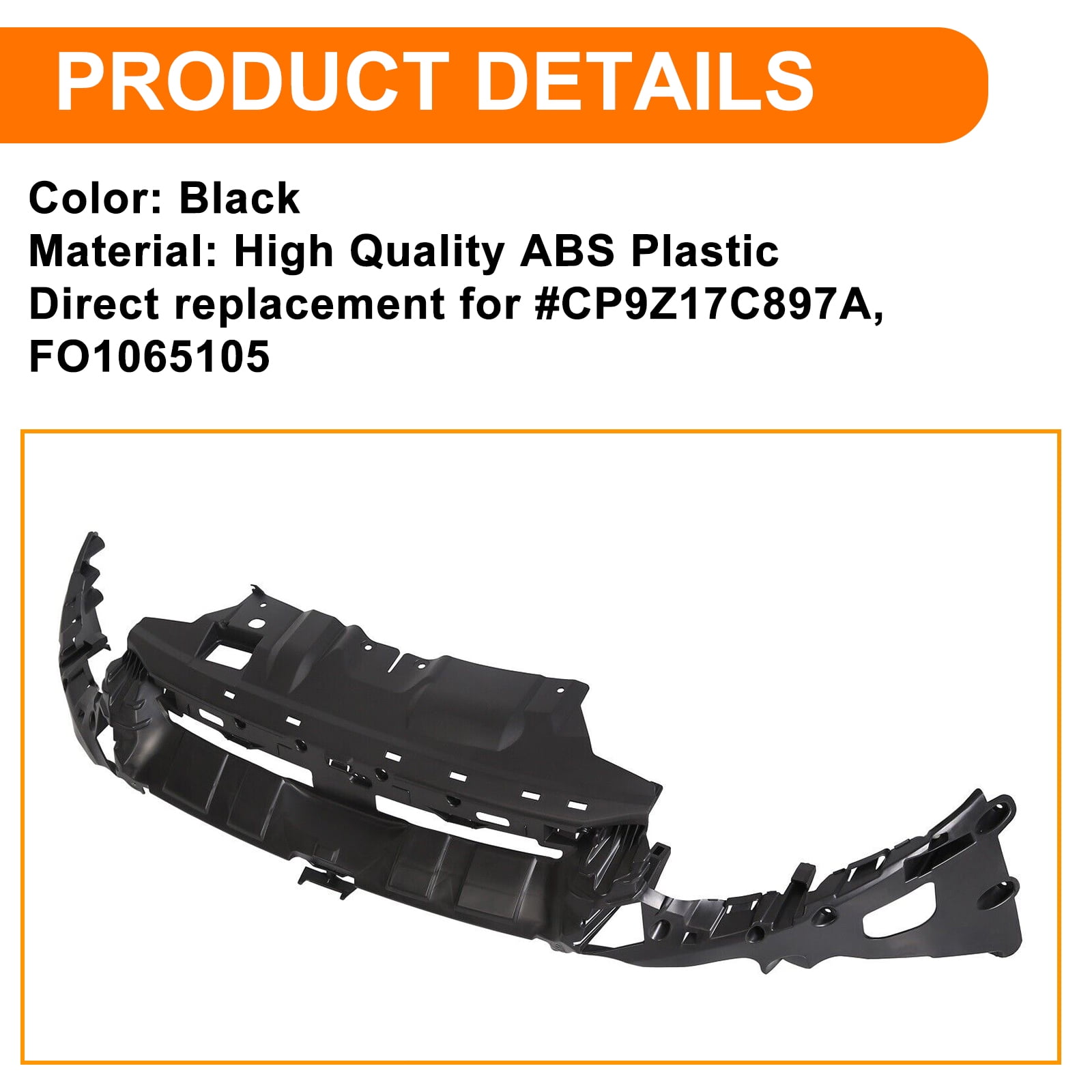 Kojem Upper Front Bumper Cover Support for 2012 2013 2014 Ford Focus Replaces FO1065105 CP9Z17C897A