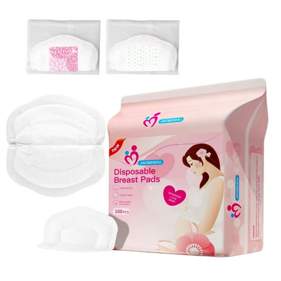 BELOWSYALER 100pcs Soft & Breathable Nursing Breast Pad Single Time Use Leakproof Lactation Liners for Mother