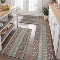 thumbnail image 2 of Boho Blue Ethnic Pattern with Star Motifs Kitchen Rugs Sets Of 3,Kitchen Runner Rugs Non Skid Washable,Decorative Kitchen Floor Mats for Kitchen,Sink,Laundry,17"x30"+ 17"x47" + 17"x59", 2 of 6