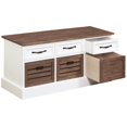thumbnail image 2 of Bowery Hill Banc de Rangement en Cappuccino et Blanc, 2 of 6