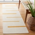 thumbnail image 2 of SAFAVIEH Montauk Oswald Geometric Striped Cotton Runner Rug, Ivory/Gold, 2'3" x 8', 2 of 8