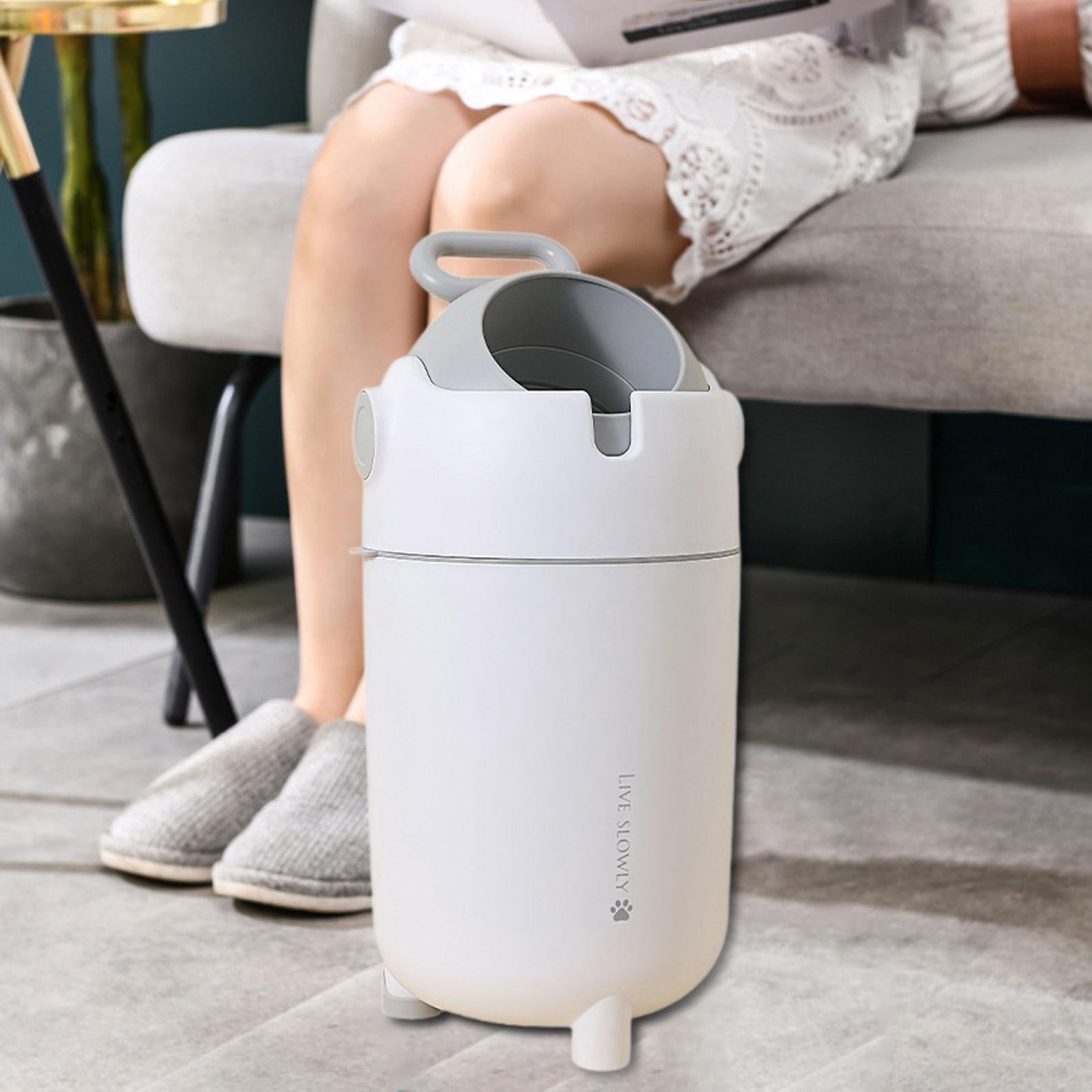 Fiocias Diaper Trash Can Garbage Bin Simple Dustbin Silent Opening Closing Waste Can for