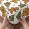 thumbnail image 3 of Full Size Fitted Sheet Set - Christmas 3 Piece Bedding Sets 16" Deep Pocket Fitted Sheet with 2 Pillowcases, Xmas Pine Tree Winter Snowflakes Brushed Microfiber Hotel Luxury Bed Sheets, 3 of 9